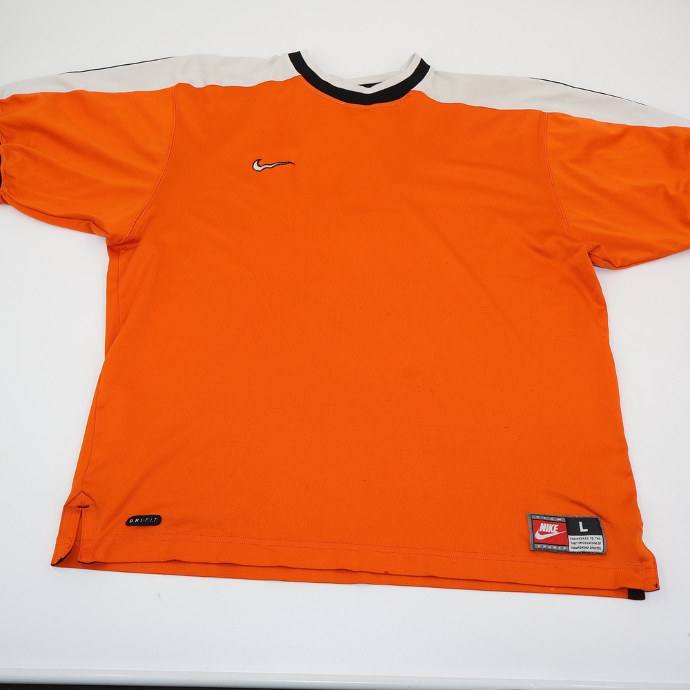 Nike Jersey Mens Large Orange Vintage USA Made Dri-FIT Colorblock 90s Sportswear
